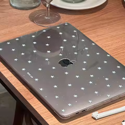 Blue Star Sky Y2K Shining Laptop Case For Macbook Air 13.6 M4 NEO 15 M3 Hard Glitter Cover For Mac B