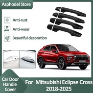 Mitsubishi Eclipse Cross 2018-2025 Door Handle Cover Trim Black Luxury Car Stickers Exterior Accesso