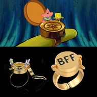 SpongeBob SquarePants Pie Star BFF Good Friends Can Open Cute Cartoon Ring Friendship Gifts Free Rin