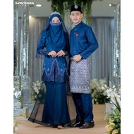 FULL SET NIKAH KEBAYA KENCHANA/COUPLE SET/TUNANG /SANDING/BAJU MELAYU/ NAVY BLUE