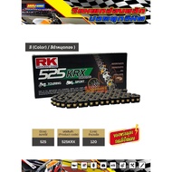 RK 525 X-Ring Chain Black Gold Pin (525KRX-120) Rivet Joint There Are Real Leaves.