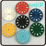 YUEJI Watch Dial Face, Aluminum alloy 28.5MM Size Green Luminous Dial, Precise Position Hole Luminou
