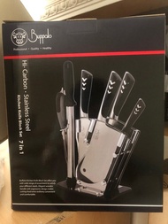 超值 Buffalo 廚房刀 7件套裝  kitchen stainless steel knife block set of 7