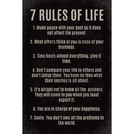 7 Rules of Life Motivational Poster Print