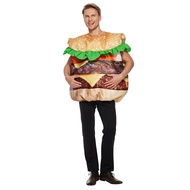 Adult Hamburger Costume Halloween Men Funny Food Party Suit