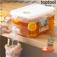 TOPTOOL Iced Beverage Dispenser, 5L Large Capacity Cold Water Bucket, Practical with Faucet Spigot Fruit Juice Drink Container Summer Refrigerator