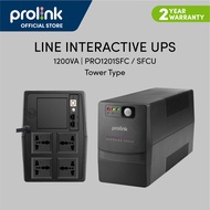 Prolink PRO1201SFCU 1200VA UPS Power Bank up with AVR 4x Universal Sockets Backup for Computer /Network/ CCTV