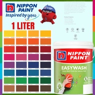 🔥 FOC FREE GIFT 🔥1L NIPPON  EASY WASH INTERIOR MATT WASHABLE PAINT /CAT DINDING DALAM TAK KILAT ( NPSG ACCENT )