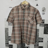 Kemeja Vintage JBOOM lengan pendek motif kotak Tartan
