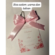 Ready-made ribbon hangtag satin ribbon hangtag/