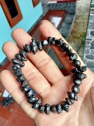 Gelang Batu Fosil Keong Buntet Asli Badar besi Munta besi Alami No nempel magnet