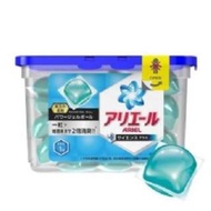 日本 P&amp;G 強力洗衣膠球 ARIEL 藍色 淨白除臭 雙倍洗衣凝膠球 盒裝 18入 437g