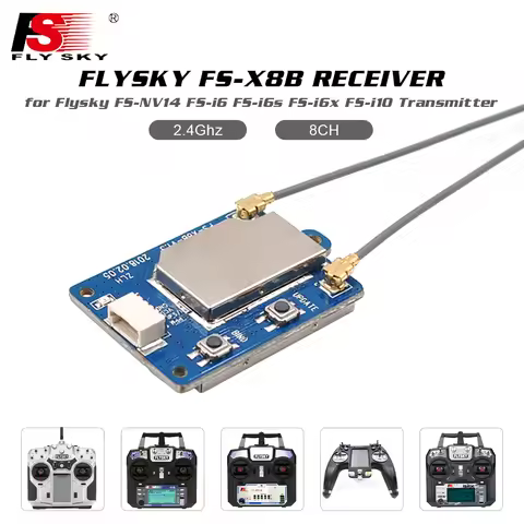 Flysky FS-X8B 4.0-8.4V 8CH 2.4G PPM/i-BUS AFHDS 2A GFSK FHSS Receiver Compatible With FS-NV14 FS-i6 