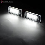 Wishlistforyou 2Pcs DC 12V Car Number License Plate Light Lamp No Error Canbus White For Audi A3 S3 