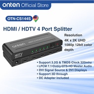 Onten HDMI Splitter 4 Port HDTV  CS144S 4K30Hz 2K UHD for Monitor Projector Laptop PC