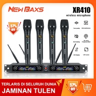 NewBaxs YES ไมโครโฟนจริง  ไมโครโฟนไร้สาย ไมโครโฟนร้องเพลงไมโครโฟน XR410 UHF ระยะทางที่ได้รับ 150 ม. 