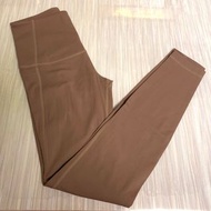 奶茶色顯瘦顯腿長香港品牌Never too late高腰legging運動長褲行山跑步瑜珈訓練有側袋九分咖啡色 High rise slim sport pants gym yoga training