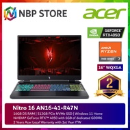 Acer Nitro 16 AN16-41-R47N 16" WQXGA 165Hz Gaming Laptop ( Ryzen 7 7840HS, 16GB, 512GB SSD, RTX4050 