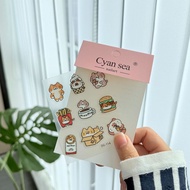 5D Jelly 3D Cute Burger Fries Cat Planner Computer Craft Water Cup Travel Case diy Camera Stickers