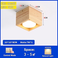 RHPOA GX53 wooden LED spotlight with eye protection adjustable light angle three light colors no mai