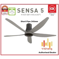 Kipas KDK (K15Z5-Rey/Qey) 5 Blades Remote Control Ceiling Fan（Elegant Grey）