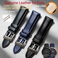 22mm 24mm Quick Release Genuine Leather Watch Strap For Foss FS5061 FS5237 ME3052 ME3054 Men Replace