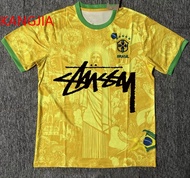 Brazil Jersey Stussy Signature Edition Special Commemorative Thai Version Training Soccer Shirt （ALO