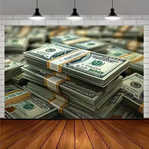 1pc realistic dollar ticket banner -2D polyester party background, birthday, anniversary, etc. - Viv