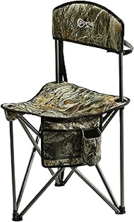 PORTAL Extra Large Quick Folding Tripod Stool with Backrest Fishing Camping Chair with Carry Strap (