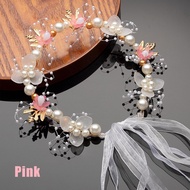 Bando Bunga Mutiara Headpiece Princess Korean Style Cantik Bando Mahkota Bunga Anak Dewasa