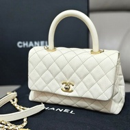 🤍CHANEL🤍 CHANEL COCO handle 24 米白(小號)〈金扣保卡23開〉