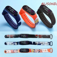 ALISONDZ Naruto Sports Watch Stitch Spiderman Cartoons Kids Children Teen Bracelet Toys Wristband Anime Figures Silicone Strap Electronic Ultra Light Smart Watches