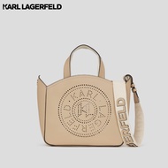 KARL LAGERFELD -  K/CIRCLE PERFORATED SMALL TOTE BAG