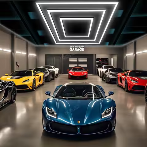 2.4M*4.8M 486W Rectangular garage light, car repair workshop light, LED tube, suitable for hair salo