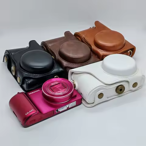 PU Leather Camera Bag Case For Samsung Galaxy GC200 EK-GC-200 GC100 EK-GC100 Full Body Cover With St