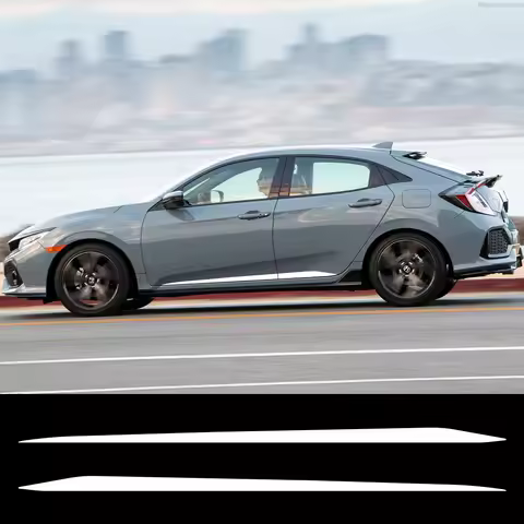 2Pcs Car Side Door Skirt Stickers For Honda CIVIC FK7 FK8 Si FL5 Type R Racing Stripe Style Vinyl De