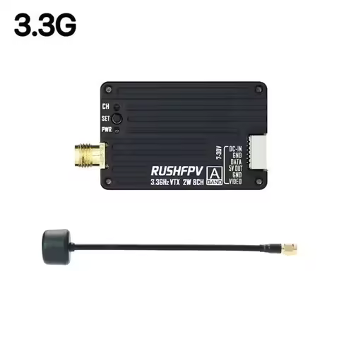 RushFPV 3.3G 2W VTX 8CH 2000MW Audio Video FPV Transmitter Receiver Module 7-30V for RC Remote Multi