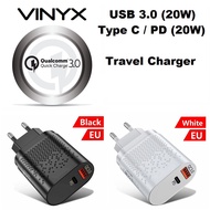 HP Travel Charger 20W 20 Watt USB Type C PD Qualcomm Quick Charge QC 3.0 QC3.0 VINYX Mobile Phone Ch