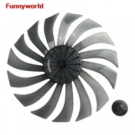 Transparent Black 15 Blade Fan Blade with Nut Cover Spare Part for Fans