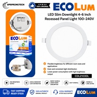 Ecolum LED Slim Downlight 4-6 Inch 6W 9W 12W 15W 18W Recessed Panel Light 100-240V