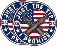 eDesign 2-Pack Just The Tip I Promise 2nd Amendment Sticker Decal - 4 Inches - 2a Sticker for Car Tr