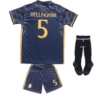 Madrid Bellingham #5 2023/2024 Away Kids Soccer Jersey/Shorts/Socks Set Youth Sizes