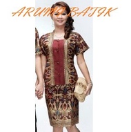 Setelan Rok Blouse / Baju / Seragam Kantor Wanita Batik 1463 Maroon