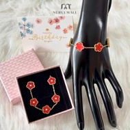 DAISY FLOWER BRACELET 5 LEAF CLOVER STAINLESS STEEL- BY NURULMALL