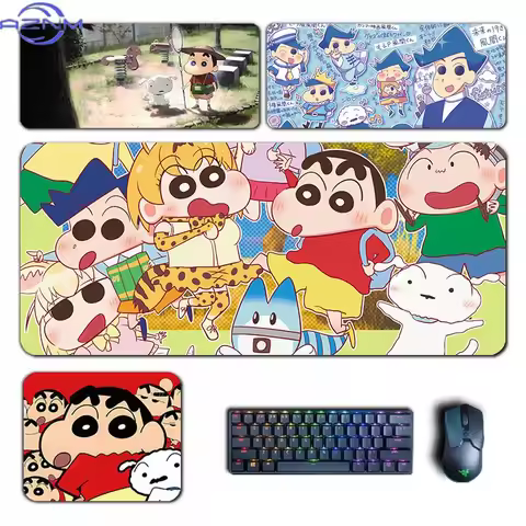 Crayon Shin Chan Mouse Pad Cute Kawaii Cartoon Shinnosuke Mousepad Anime Computer Keyboard Pad Abomi