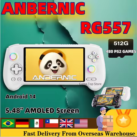 ANBERNIC RG557 Portable Handheld Game Console RG 557 5.48" AMOLED Screen Android 14 Joystick Video P