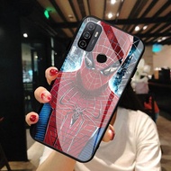 Softcase Glas Kaca Spiderman Oppo A53 2020-A33 2020 -S17 - Casing Hp- Oppo A53 2020-A33 2020 - Pelindung hp-Case Handphone