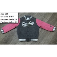 MLB Jacket - NY Branded Jacket Preloved Second Bomber Varsity Outdoor Running Hoodie Waterproof Kids