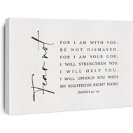 Inspirational Bible Verse Canvas Print Decor Isaiah 41 : 10 Scripture Christian Painting Posters 12”