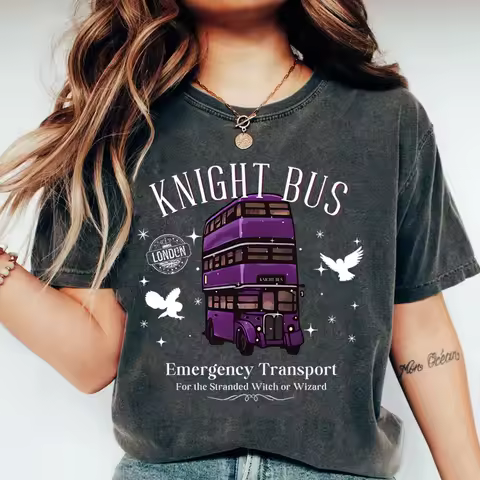 Knight Bus Comfort Shirt Magical Fantasy Book Tshirt Subtle Booklover Tee Dark Magic Fandom Merch Wi